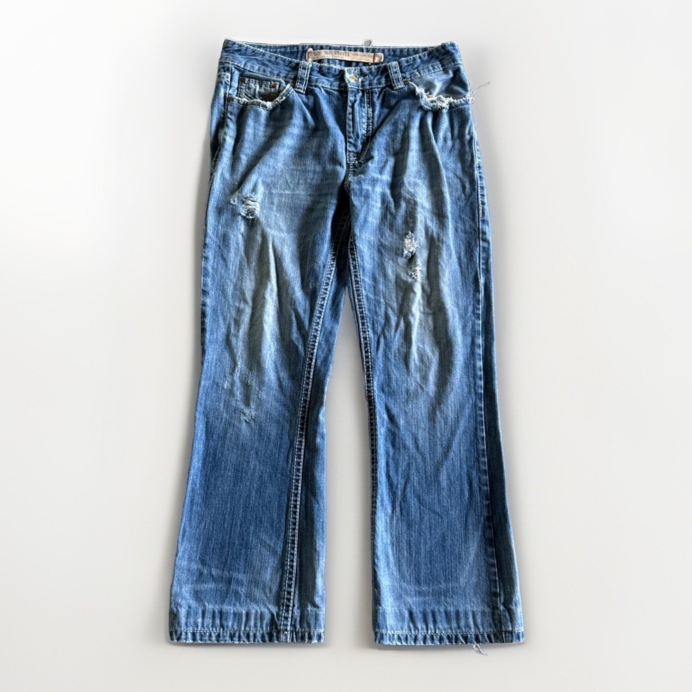 Rock & Roll Jeans Mens 35x30‎ Blue Double Barrel Relaxed Denim Cowboy Distressed